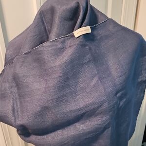 Autori Caprese Navy Linen Wrap Scarf